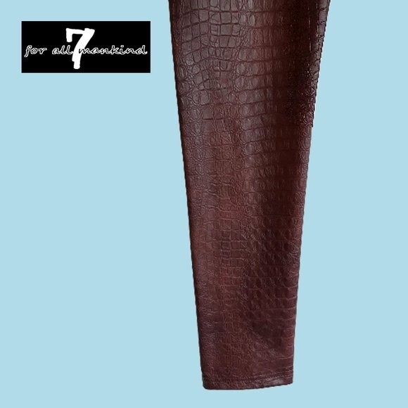 7 FOR ALL MANKIND NEW Crocodile Faux Leather High Rise Legging XS - Picture 4 of 11
